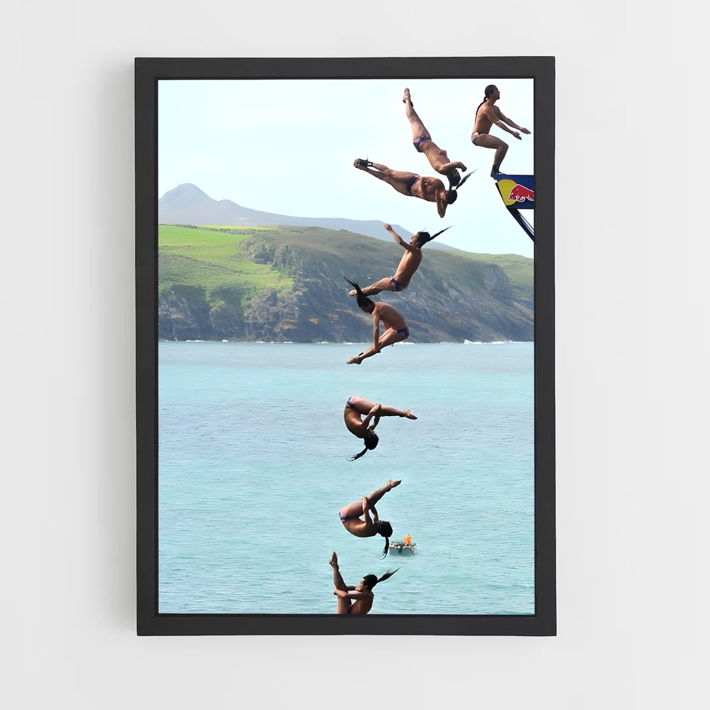 Poster Cliff diving sauts – affiche Plongeon de falaise (vue 2)